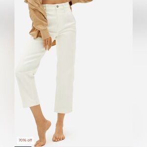 Everlane Straight Leg Crop in Bone